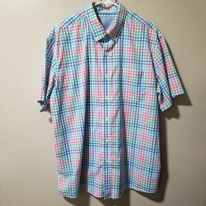 Saddlebred Shirt Check Wrinkle Free Button Down Men's XL